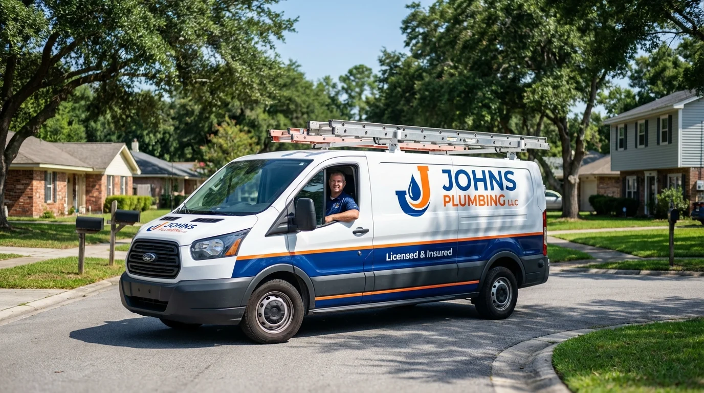 Johns Plumbing LLC service van in Grand Ronde, OR
