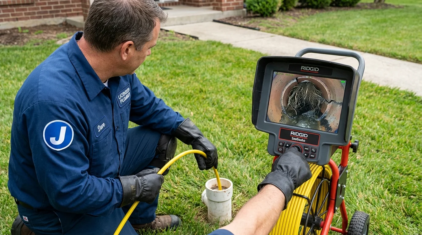 Sewer camera inspection being performed by Johns Plumbing LLC in Grand Ronde